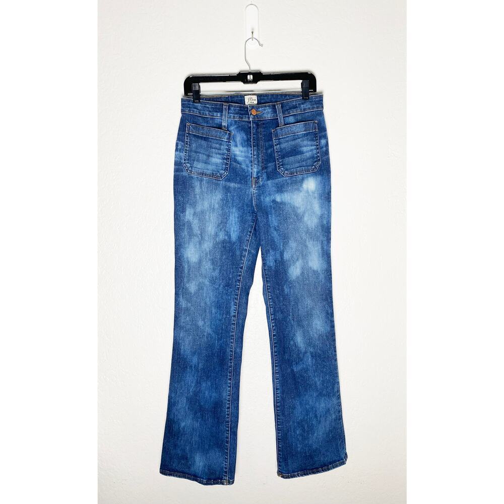 J. Crew Denim Women's Curvy Full Length Demi Boot Jeans High Rise‎ Patch Pockets